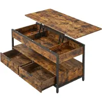 Vasagle LCT209K01, Kaffeetisch, Rechteckige Form, 4 Bein(e), Braun