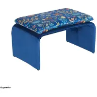 HTI Polsterhocker B/H/T 61 x 37 x 40 cm Vance Blue Fantasy