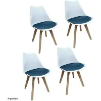 HTI Design-Stühle mit Kunststoffschale und Samt-Sitzki Skandinavischer Look für Esszimmer und Küche