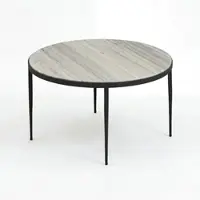 Wohnling Couchtisch Metall mit weißer Toronto Marmor Tischplatte 70cm rund Wohnzimmertisch Loungetisch Eleganter Sofatisch Beistelltisch Handmade