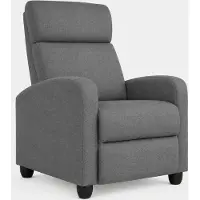 Yaheetech Fernsehsessel Relaxsessel mit Liege-Funktion, TV Sessel Ruhesessel Polstersessel Liegesessel verstellbar Einzelliegesessel für Wohnzimmer/Schlafzimmer/Lounge/Heimkino, Leinenstoff Grau