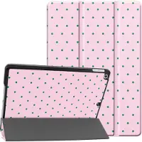 IMoshion Design Trifold Klaphülle für das Apple iPad 9 (2021) 10.2 Zoll / iPad 8 (2020) 10.2 Zoll / iPad 7 (2019) 10.2 Zoll - Happy Dots