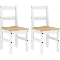vidaXL Essstühle 2 Stk. PANAMA Weiß 40x46x90 cm Massivholz Kiefer