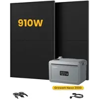 Growatt NEXA 2000 All-in-One Speicher für Balkonkraftwerke, mit 2 x 455W Bifaziale Solarmodule,by Powerness - NEXA 2000 | 2048Wh / Powerness Express (Lieferzeit: 5-14 Werktage)