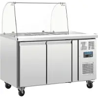 Polar Serie U 2-türige GN-Saladette mit Schutzhaube
