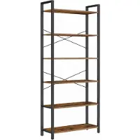 Vasagle Bücherregal 6 Ebenen, Standregal mit Stahlrahmen, freistehendes Regal LLSB35082B01