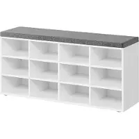 Hobby Hall Schuhbank, Schuhregal mit Sitzfläche, Sitzbank mit Stauraum LHSB35012W14