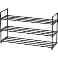 Songmics Schuh-Organizer mit 3 Ebenen, Schuhregal, für 12-15 Paar Schuhe LSAB3513BK