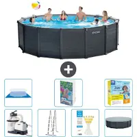 Intex Graphite Panel Pool Rund - 478x124 cm - 6-teilig S546