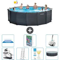 Intex Graphite Panel Pool Rund - 478x124 cm - 6-teilig S616