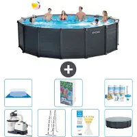 Intex Graphite Panel Pool Rund - 478x124 cm - 6-teilig S599