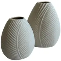 Frank Flechtwaren Dekovase "Blatt", 2er Set