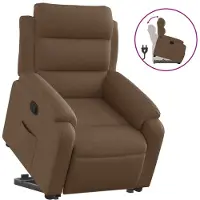 Syfax Relaxsessel mit Aufstehhilfe Braun Stoff