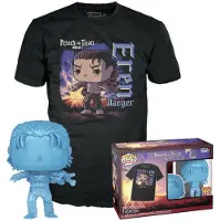 Funko POP! Angriff Auf Titan Eren-figur Und Kurzärmeliges T-shirt Blau,Schwarz S Blau,Schwarz S