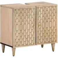vidaXL Waschbeckenunterschrank 62x33x58 cm Massivholz Mango
