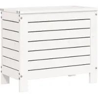vidaXL Gartenhocker Weiß 62x31,5x52 cm Massivholz Kiefer