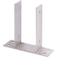 Alberts U-Pfostenträger, Edelstahl, zum Aufschrauben, Materialstärke 4 mm, Breite 91 mm