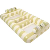 Sunnylife Luftmatratze TWIN HAMMOCK beige gestreift | 220x135x42cm