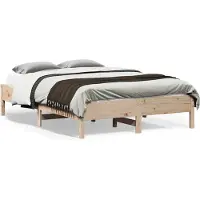 vidaXL Massivholzbett ohne Matratze 140x190 cm Kiefernholz