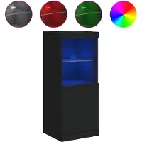 vidaXL Sideboard mit LED-Leuchten Schwarz 41x37x100 cm