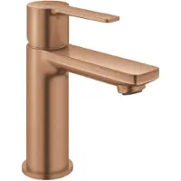 GROHE Einhebelmischer für Waschtisch, Lineare Serie, Größe XS - Abfluss mit Klick-Klack-Mechanismus - Warm Sunset gebürstet - 23791DL0