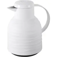 EMSA Isolierkanne "Samba Wave", 1 l, Made in Germany, 12h warm/24h kalt, Quick-Press-Deckel, Glaskolben