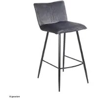 HTI Barhocker Naples Grau gepolstert mit Rückenlehne für Hausbar Küchentresen 56x100 cm