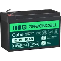 24.Se LFPGC12V10AH, Lithium-Eisen-Phosphat (LiFePO4), 12,8 V, Schwarz, Grün, 10 Ah, 128 Wh, 10 Jahr(e)