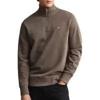 Gant für Herren. 2008005 Shield Sweatshirt mit halbem Reißverschluss braun (L), Lässig, Baumwolle, Taupe