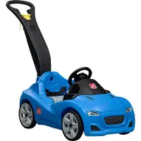 Step2 Whisper Ride Kinderauto / Rutscher in Blau | Spielzeug Auto mit Schiebestange | Kinderfahrzeug / Rutscherauto ab 1.5 Jahre