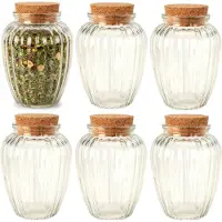 Excellent houseware Gewurzglaser / kleine Vorratsglaser - 6x Stuck - Glas - transparent - 280 ml