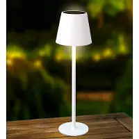 Lumineo Solar Tischleuchte Outdoor Dimmbar Weiß USB Kalt u. Warmweiß Touch Innen Außen