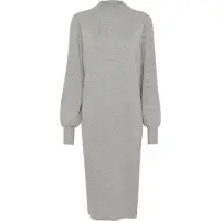 Kaffe Midikleid "Damen Kleid KAnanna", Damen, Gr. M, N-Gr, grau (grau melange), Obermaterial: 80% Viskose LENZING ECOVERO CV LenzEcov. 20% Nylon NY., Kleider Midikleid