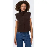 ONLY Plüschweste "ONLSANDRA TEDDY WAISTCOAT LIFE OTW NOOS", Damen, Gr. M, braun (seal braun), Plüsch, Obermaterial: 100% Polyester, unifarben, regular fit hüftlang, Westen Plüschweste, Kunstfaser