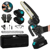 Cecotec Akku-Kettensäge MontanaForce 6400 Hand. 6-Zoll-Schwert, 650-W-Brushless-Motor, 2 Nexus-Akkus 21 V 4 Ah.