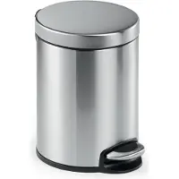 Durable Treteimer Edelstahl 5L rund, 340023 silber