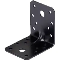 Alberts 50x Schwerlast-Winkelverbinder mit Sicke, Metallwinkel kunststoffummantelt, 70 x 70 x 55 mm