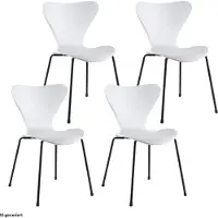 HTI Esszimmerstuhl Rory, Weißer Kunststoffstuhl, BxHxT 50x78x46 cm, Sitzhöhe 47 cm