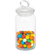 Pasabahce Bonbonglas/Stockpot mit luftdichtem Zierdeckel - Lebensmittel - Glas - 860 ml - D10 x H19 cm