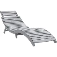 vidaXL Sonnenliege Grau 184x55x64 cm Massivholz Akazie