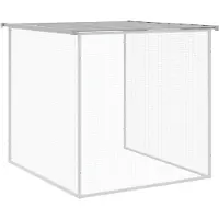 vidaXL Klatka dla kurcząt, z dachem, jasnoszara, 203x98x90 cm, stal