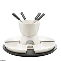 Haushalt Fondue-Set 11-teilig mit Topf Stövchen und Gabeln