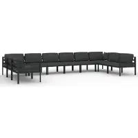 vidaXL 10-tlg. Garten-Lounge-Set mit Kissen Aluminium Anthrazit