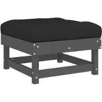 vidaXL Gartenhocker mit Kissen Grau Massivholz Kiefer