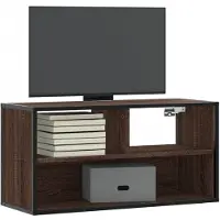 vidaXL TV-Schrank Braun Eiche 80x31x39,5 cm Holzwerkstoff und Metall