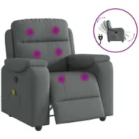 vidaXL Massage-Relaxsessel, Stoff, Dunkelgrau