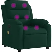 vidaXL Massage-Relaxsessel, dunkelgrüner Samt