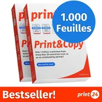Print24 Druckerpapier Kopierpapier 1000 Blatt (2x500) DIN A4 80 g Premium Hochweiß CIE 160 Testsieger PEFC zertifiziert