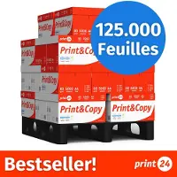 Print24 Druckerpapier Kopierpapier 125.000 Blatt DIN A4 80 g Premium Hochweiß CIE 160 Testsieger PEFC zertifiziert