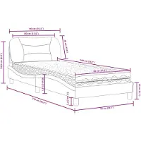 vidaXL Bett mit Matratze "Hvar" Hellgrau 80x200 cm Stoff
